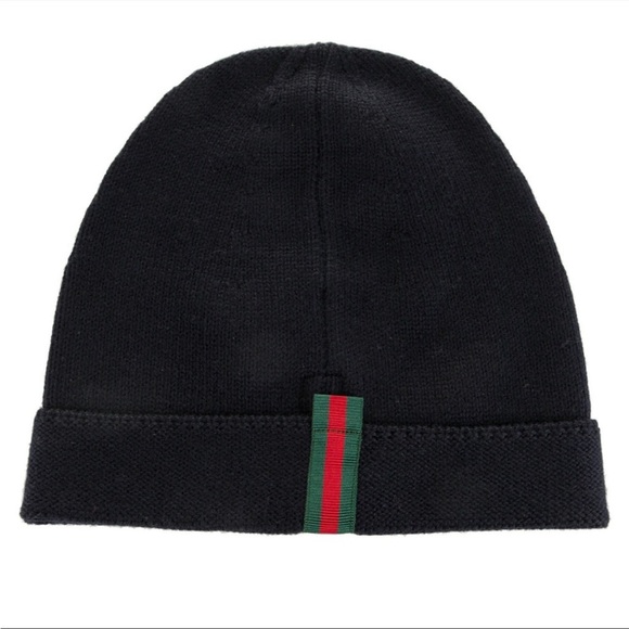 GUCCI Loved Navy Wool Beanie - Picture 5 of 11
